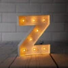 BLOWOUT White Marquee Light Letter 'Z' LED Metal Sign (8 Inch, Battery Operated W/ Timer)