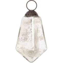 3-PACK | 3" Silver Kayla Mercury Glass Teardrop Ornament Christmas Tree Decoration -Lights Decor Shop mercury glass ornament kayla design square diamond shape silver b7aafc99 6144 4681 a84d 1b87303a4970