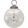 3" Silver Lana Mercury Crackle Ball Glass Ornament Christmas Tree Decoration