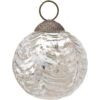 2.5" Silver Nola Mercury Glass Waved Ball Ornament Christmas Decoration