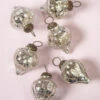 6 Pack | Mercury Glass Small Ornaments (3.25-inch, Silver, Carla Design) - Great Gift Idea, Vintage-Style Decorations For Christmas, Special Occasions, Home Decor And Parties -Lights Decor Shop or142sv 6pk mercury glass ornaments silver carla