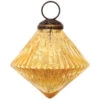 BLOWOUT Vintage-Style Small Glass Ornament (3-Inch, Gold, Adele Design, Single)