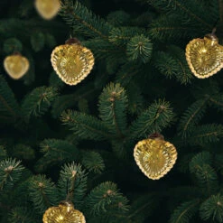 6 Pack | Vintage Mercury Heart Glass Ornaments (3-Inch, Gold, Viola Heart Design) - Great Gift Idea, Vintage-Style Decoration For Christmas, Special Occasions, Home Décor And Parties -Lights Decor Shop or163gd 6pk glass ornament 2 gold viola heart image 3