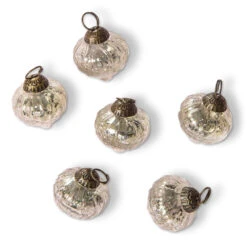 6 Pack | Mercury Glass Mini Ornaments (1.5-inch, Silver, Tania Design) - Great Gift Idea, Vintage-Style Decorations For Christmas And Home Décor -Lights Decor Shop or185sv 6pk mercury glass ornaments silver tania image 2