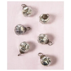 Lights Decor Shop -Lights Decor Shop or191sv 6pk mercury ball ornaments silver penina image 1