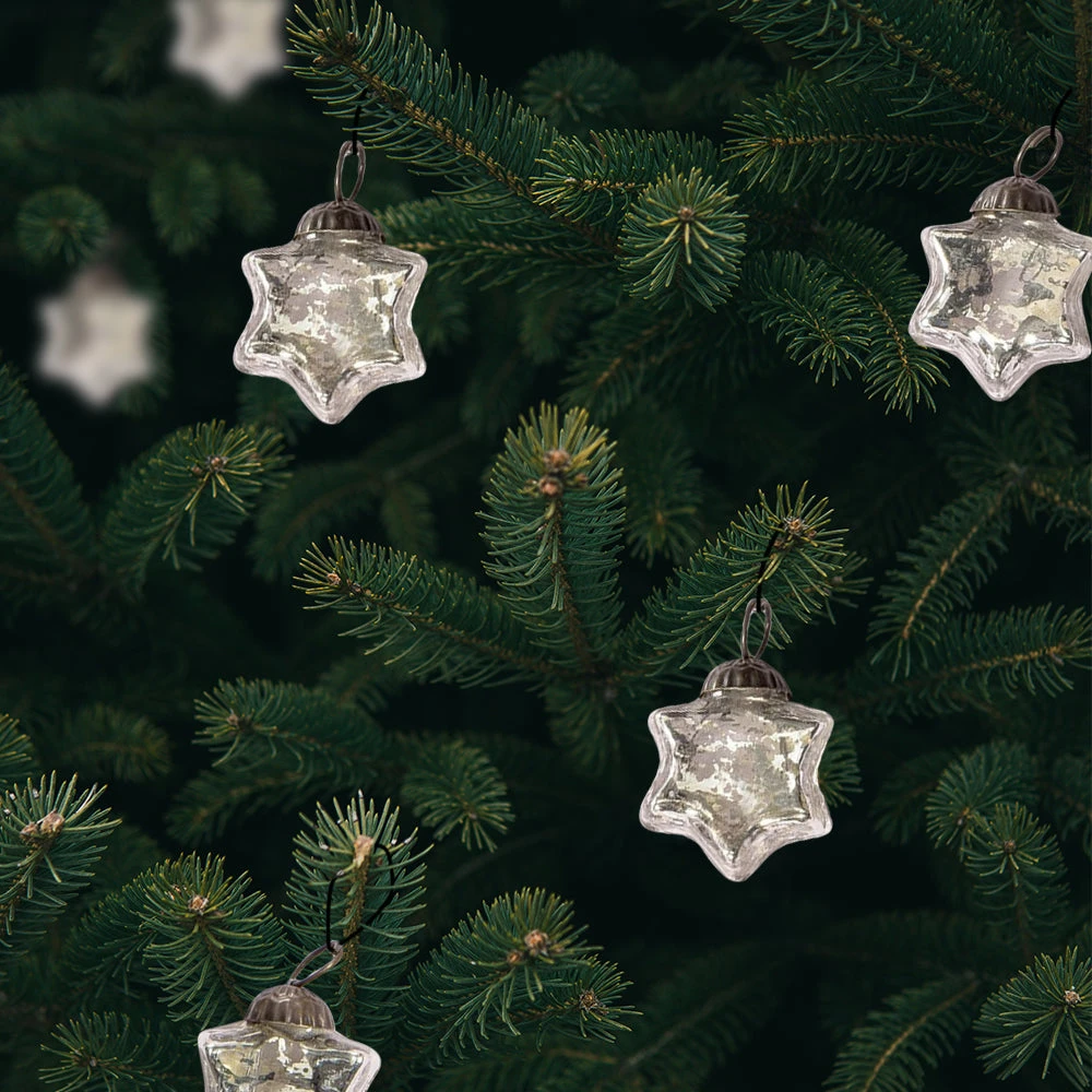 6 Pack | Mini Mercury Glass Star Ornaments (1.5-inch, Silver, Imogen Design) - Great Gift Idea, Vintage-Style Decorations For Christmas And Home Decor 7 6 Pack | Mini Mercury Glass Star Ornaments (1.5-inch, Silver, Imogen Design) - Great Gift Idea, Vintage-Style Decorations For Christmas And Home Decor - Image 5