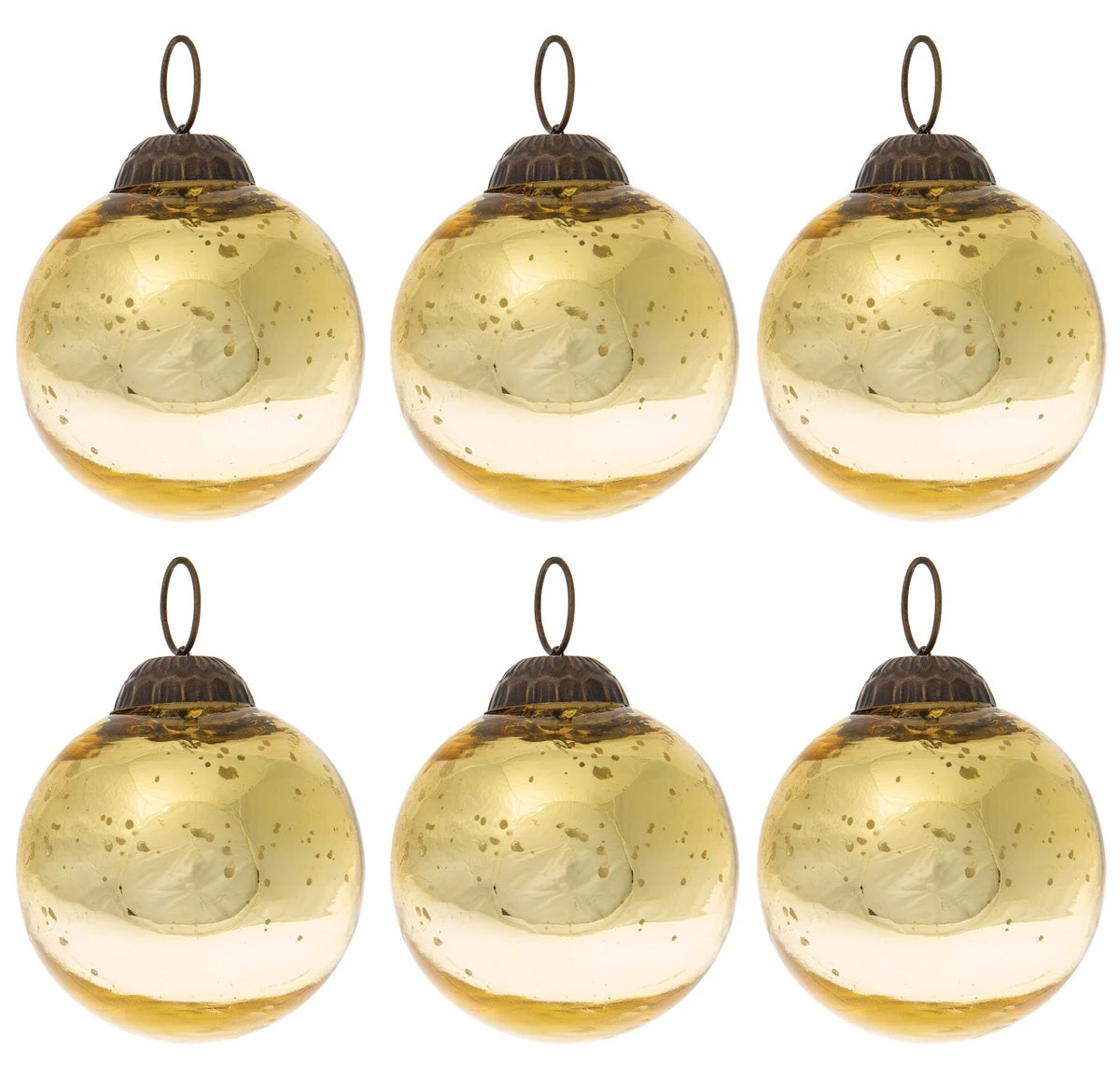 6 Pack | Small Mercury Glass Ball Ornaments (2.5-inch, Gold, Ava) - Great Gift Idea, Vintage-Style Decorations For Christmas & Special Occasions 3 6 Pack | Small Mercury Glass Ball Ornaments (2.5-inch, Gold, Ava) - Great Gift Idea, Vintage-Style Decorations For Christmas & Special Occasions