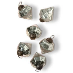6 Pack | Mercury Glass Small Ornaments (3-inch, Silver, Elizabeth Design) - Great Gift Idea, Vintage-Style Decorations For Christmas, Special Occasions, Home Decor And Parties -Lights Decor Shop or87sv 6pk mercury ornaments silver elizabeth image 2