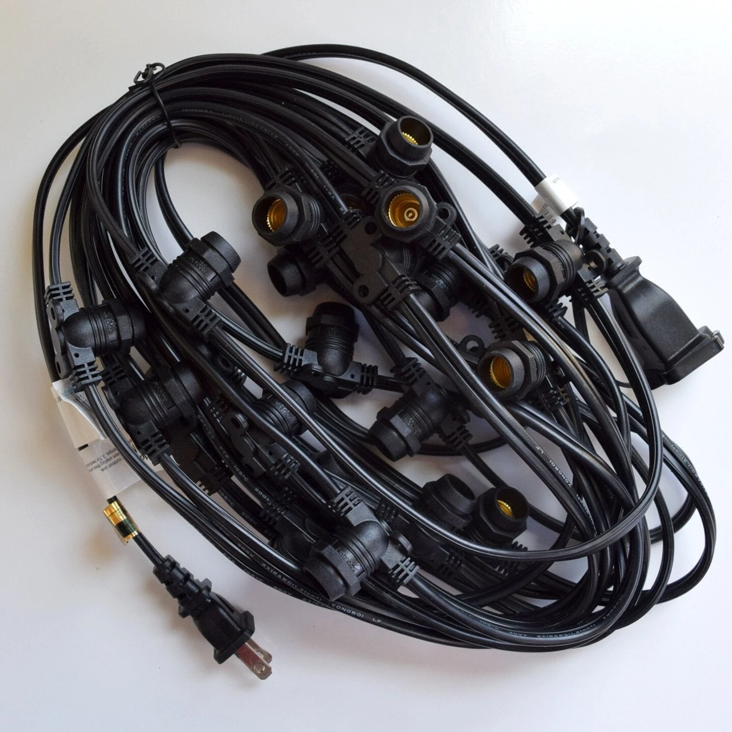 50 Socket Multi-Color Socket Outdoor Commercial String Light Set, 54 FT Black Cord W/ 1-Watt Shatterproof LED Bulbs, Weatherproof 5 50 Socket Multi-Color Socket Outdoor Commercial String Light Set, 54 FT Black Cord W/ 1-Watt Shatterproof LED Bulbs, Weatherproof - Image 3