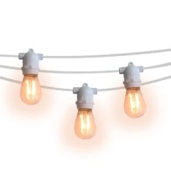 BLOWOUT (Cord Only) 24 Socket SJTW Outdoor Commercial DIY String Light 54 FT White Cord W/ E26 Medium Base, Weatherproof, 14 AWG -Lights Decor Shop outstringwhite 1 c52a37e0 113b 43d3 87bd 813f6cf44f82