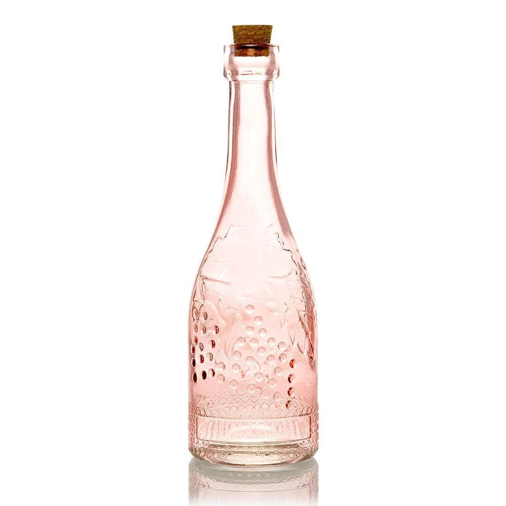 Vintage Romance Pink Vintage Glass Bottles Set - (6 Pack, Assorted Designs) 6 Vintage Romance Pink Vintage Glass Bottles Set - (6 Pack, Assorted Designs) - Image 4