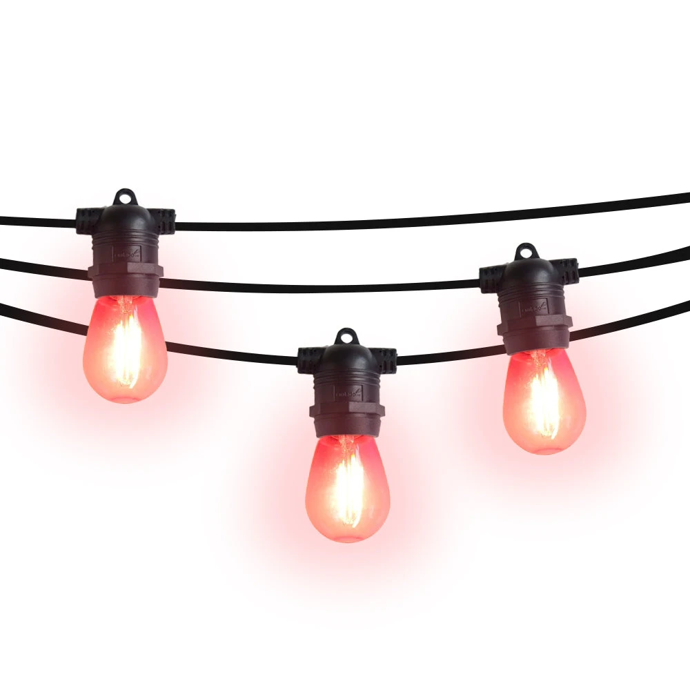 24 Socket Multi-Color Outdoor Commercial String Light Set, 54 FT Black Cord W/ 2-Watt Shatterproof LED Bulbs, Weatherproof SJTW 15 24 Socket Multi-Color Outdoor Commercial String Light Set, 54 FT Black Cord W/ 2-Watt Shatterproof LED Bulbs, Weatherproof SJTW - Image 13