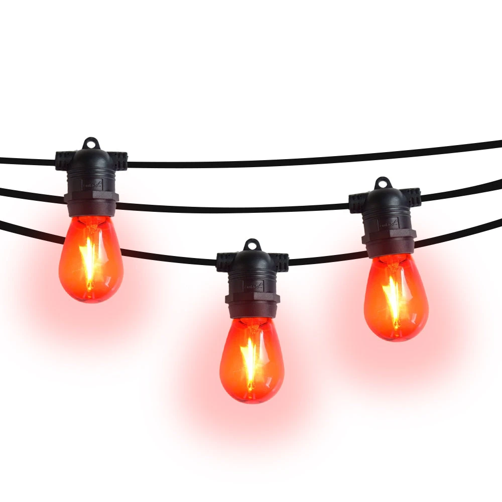 24 Socket Multi-Color Outdoor Commercial String Light Set, 54 FT Black Cord W/ 2-Watt Shatterproof LED Bulbs, Weatherproof SJTW 16 24 Socket Multi-Color Outdoor Commercial String Light Set, 54 FT Black Cord W/ 2-Watt Shatterproof LED Bulbs, Weatherproof SJTW - Image 14