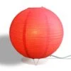 Red Corded Round Table Top Lantern Lamp Kit W/ Light Bulb, Fine Line Paper Moon