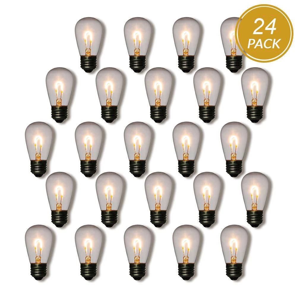 24-Pack LED Filament S14 Shatterproof Energy Saving Light Bulb, Dimmable, 1W,E26 Medium Base 3 24-Pack LED Filament S14 Shatterproof Energy Saving Light Bulb, Dimmable, 1W,E26 Medium Base