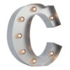 BLOWOUT Silver Marquee Light Letter 'C' LED Metal Sign (8 Inch, Battery Operated W/ Timer) -Lights Decor Shop silver marquee lights sign letter c
