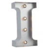 BLOWOUT Silver Marquee Light Letter 'I' LED Metal Sign (8 Inch, Battery Operated W/ Timer) -Lights Decor Shop silver marquee lights sign letter i