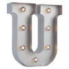 BLOWOUT Silver Marquee Light Letter 'U' LED Metal Sign (8 Inch, Battery Operated W/ Timer) -Lights Decor Shop silver marquee lights sign letter u
