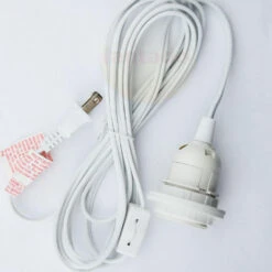 BULK PACK (6) Single Socket Pendant Light Cord Kits For Lanterns (11FT, Switch, White)