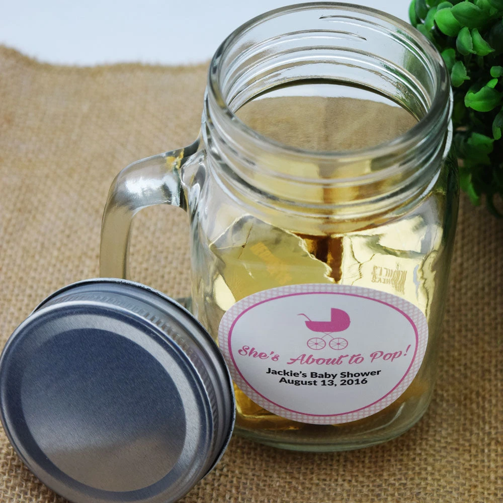 BLOWOUT Case Of 48 | Small Mason Jar Mug W/ Handle, Lid (1 Pint / 16 Oz) - Great For Crafting And Favors 4 BLOWOUT Case Of 48 | Small Mason Jar Mug W/ Handle, Lid (1 Pint / 16 Oz) - Great For Crafting And Favors - Image 2