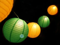 St. Patrick's Day Paper Lantern String Light COMBO Kit (21 FT) -Lights Decor Shop st patrick green yellow paper lantern string light combo image 1