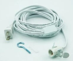 Star Lantern White Mini Socket Pendant Light Lamp Cord, E12 Base, Switch, 15 Ft - Electrical Swag Light Kit -Lights Decor Shop star lantern e12 pendant light cord white 11ft image 1 6dfa413a 6c0f 41a7 9a33 22a88ae125de