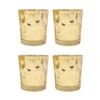 4 Pack | Vintage Mercury Glass Candle Holders (3-Inch, Tess Design, Gold) - For Use With Tea Lights - For Home Décor, Parties And Wedding Decorations -Lights Decor Shop v21gd 4pk mercury glass candle holder tess gold