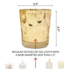 Vintage Mercury Glass Candle Holder (3-Inch, Tess Design, Pearl White) - For Use With Tea Lights - For Home Décor, Parties And Wedding Decorations -Lights Decor Shop v21qwh mercury glass candle holder tess white image 2 bc908216 121b 430e b9b7 d0947cc43081