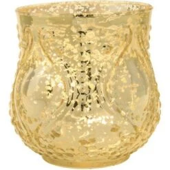 Glory Gold Mercury Glass Tea Light Votive Candle Holders (Set Of 3, Assorted Designs And Sizes) -Lights Decor Shop v229gd mercury glass vase 4 rose nouveau gold 466ce6dd d7cf 4ba6 99fa b66a1caf4f2b