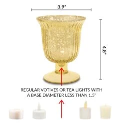 Vintage Mercury Glass Candle Holder (5-Inch, Emma Design, Fluted Urn, Pearl White) - Decorative Candle Holder - For Home Decor, Party Decorations, And Wedding Centerpieces -Lights Decor Shop v239qwh emma mercury glass urn candle holder white image 2 c70c722b 216b 4c8a aaa4 7bd317106071
