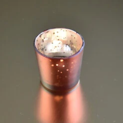 6 Pack | Vintage Mercury Glass Candle Holders (2.5-Inch, Lila Design, Liquid Motif, Rustic Copper Red) - For Use With Tea Lights - For Parties, Weddings And Homes -Lights Decor Shop v23cpm 6pk mercury candle holders lila copper image 3