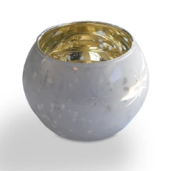 BLOWOUT 4 Pack | Vintage Mercury Glass Globe Candle Holders (3-Inch, Mary Design, Pearl White) - For Use With Tea Lights - Home Decor, Parties And Wedding Decorations -Lights Decor Shop v24PR 5d099ead 1461 40e1 8ce8 1f6d24035319