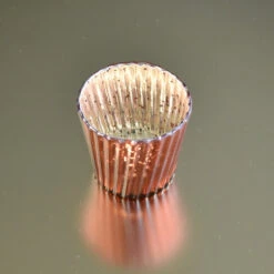 Vintage Mercury Glass Candle Holder (3-Inch, Caroline Design, Vertical Motif, Rustic Copper Red) - For Use With Tea Lights - Home Decor, Parties And Wedding Decorations -Lights Decor Shop v28cpm mercury candle holders caroline copper image 2