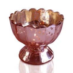 6 Pack | Vintage Mercury Glass Chalice Candle Holders (3-Inch, Suzanne Design, Sundae Cup Motif, Electric Pink) - For Use With Tea Lights - For Home Decor, Parties And Wedding Decorations -Lights Decor Shop v29ep suzanne mercury candle holder rose gold 1ed8b331 0dc8 48dd 8ad4 e36c20a31bf8