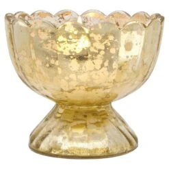 Allure Gold Mercury Glass Tea Light Votive Candle Holders (Set Of 5, Assorted Designs And Sizes) -Lights Decor Shop v29gd mercury candle holder suzanne sundae gold image 1 d10f3eed 11bc 42e8 8bd4 2a1b55ffe6bf