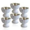 BLOWOUT 6 Pack | Vintage Mercury Glass Chalice Candle Holders (3-Inch, Suzanne Design, Sundae Cup Motif, Antique White) - For Use With Tea Lights - For Home Decor, Parties And Wedding Decorations -Lights Decor Shop v29qwh 6pk suzanne mercury candle holder white