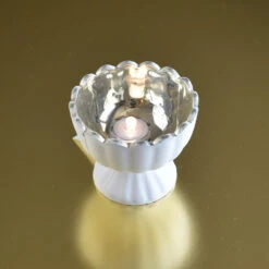 BLOWOUT 6 Pack | Vintage Mercury Glass Chalice Candle Holders (3-Inch, Suzanne Design, Sundae Cup Motif, Antique White) - For Use With Tea Lights - For Home Decor, Parties And Wedding Decorations 8 BLOWOUT 6 Pack | Vintage Mercury Glass Chalice Candle Holders (3-Inch, Suzanne Design, Sundae Cup Motif, Antique White) - For Use With Tea Lights - For Home Decor, Parties And Wedding Decorations -Lights Decor Shop v29qwh 6pk suzanne mercury candle holder white image 2