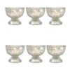 BLOWOUT 6 Pack | Vintage Mercury Glass Chalice Candle Holders (3-Inch, Suzanne Design, Sundae Cup Motif, Silver) - For Use With Tea Lights -Lights Decor Shop v29sv 6pk mercury candle holder suzanne sundae