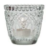 Vintage Glass Candle Holder (2.75-Inch, Lillian Design, Clear, Single) - For Use With Tea Lights - For Home Decor, Parties, And Wedding Decorations -Lights Decor Shop v303 glass candle holder lillian clear