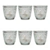 6 Pack | Faceted Vintage Glass Candle Holders (2.75-Inch, Lillian Design, Clear) - Use With Tea Lights - For Home Decor, Parties And Wedding Decorations -Lights Decor Shop v303cl 6pk lillian faceted candle holders clear