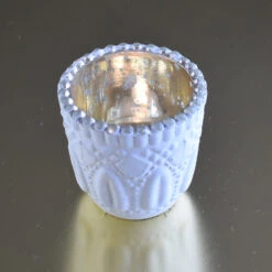 BLOWOUT 6 Pack | Faceted Vintage Mercury Glass Candle Holders (2.75-Inch, Lillian Design, Antique White) - Use With Tea Lights - For Home Decor, Parties And Wedding Decorations 8 BLOWOUT 6 Pack | Faceted Vintage Mercury Glass Candle Holders (2.75-Inch, Lillian Design, Antique White) - Use With Tea Lights - For Home Decor, Parties And Wedding Decorations -Lights Decor Shop v303qwh 6pk lillian faceted candle holder white image 2