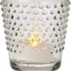 Hobnail Glass Candle Holder (2.5-Inch, Candace Design, Clear) - For Use With Tea Lights - For Home Decor, Parties, And Wedding Decorations -Lights Decor Shop v304 glass candle holder candace clear
