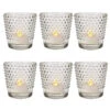 6 Pack | Hobnail Glass Candle Holder (2.5-Inch, Candace Design, Clear) - Use With Tea Lights - For Home Decor, Parties, And Wedding Decorations -Lights Decor Shop v304cl 6pk glass candle holder candace clear