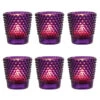 6 Pack | Vintage Hobnail Glass Candle Holder (2.25-Inches, Candace Design, Royal Purple) - For Use With Tea Lights - For Home Decor, Parties And Wedding Decorations -Lights Decor Shop v304dpu 6pk candace candle holder royal purple