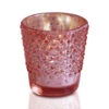 Hobnail Design Mercury Glass Candle Holder (2.25-Inch, Candace Design, Electric Pink, Single) - For Use With Tea Lights - For Home Decor, Parties And Wedding Decorations