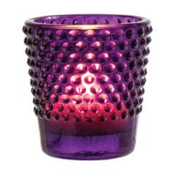 Hobnail Vintage Glass Candle Holder (2.25-Inch, CaUse With Tea Lights - Home Decor And Wedding Decorationsndace Design, Purple) - For