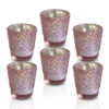 6 Pack | Vintage Hobnail Mercury Glass Candle Holders (2.25-Inches, Candace Design, Rose Gold Pink) - For Use With Tea Lights - For Home Decor, Parties And Wedding Decorations -Lights Decor Shop v304rg 6pk candace glass candle holders rose gold