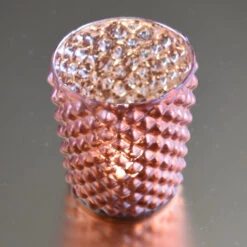 Mercury Glass Tealight Holder (3-Inch, Zariah Design, Rustic Copper Red) - For Use With Tea Lights - For Home Decor, Parties And Wedding Decorations -Lights Decor Shop v35cpm zariah mercury glass tealight holder copper image 2