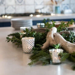 Vintage Mercury Glass Candle Holder (3-Inch, Zariah Design, Silver) - For Use With Tea Lights - For Home Decor, Parties, And Wedding Decorations -Lights Decor Shop v35sv zariah mercury glass candle holder