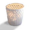 Mercury Glass Tealight Holder (2.75-Inch, Ophelia Design, Pearl White) - For Use With Tea Lights - For Home Decor, Parties And Wedding Decorations